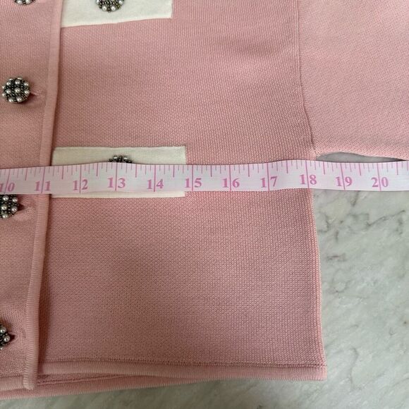 Alice + Olivia Verdell Wool-Blend Sweater Jacket Women's Pink size M NWT - Picture 8 of 8